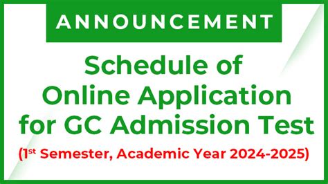 Application for Admission Schedules for A.Y. 2024 .